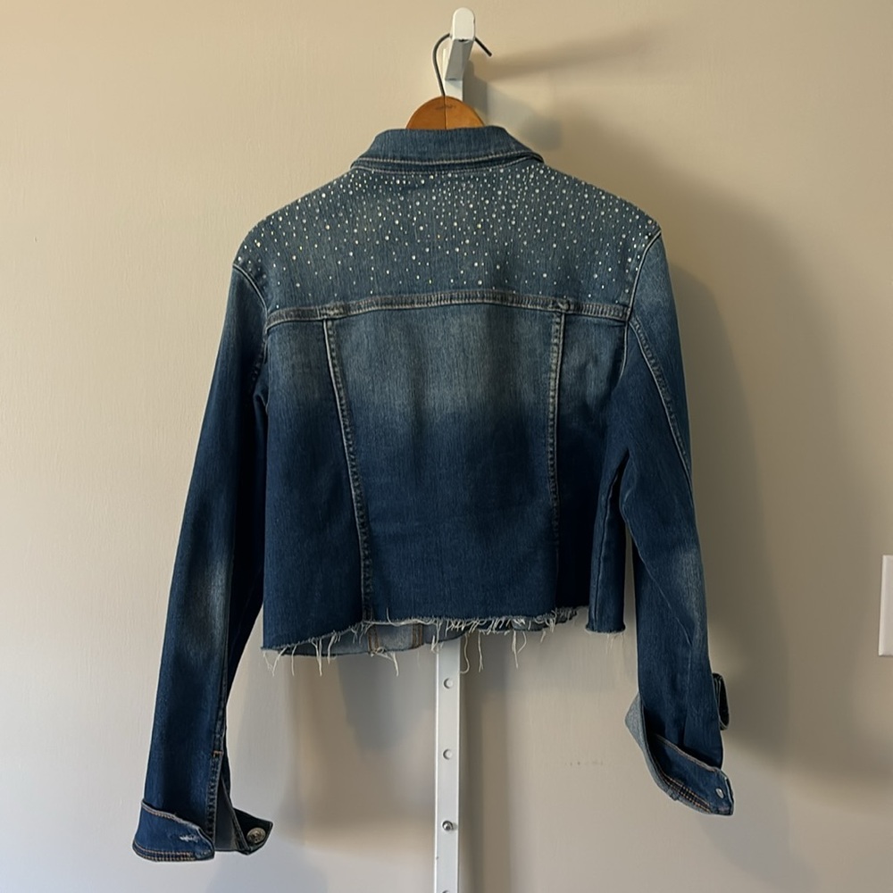 True Religion Cropped Embellished Jean Jacket - Picture 2 of 6